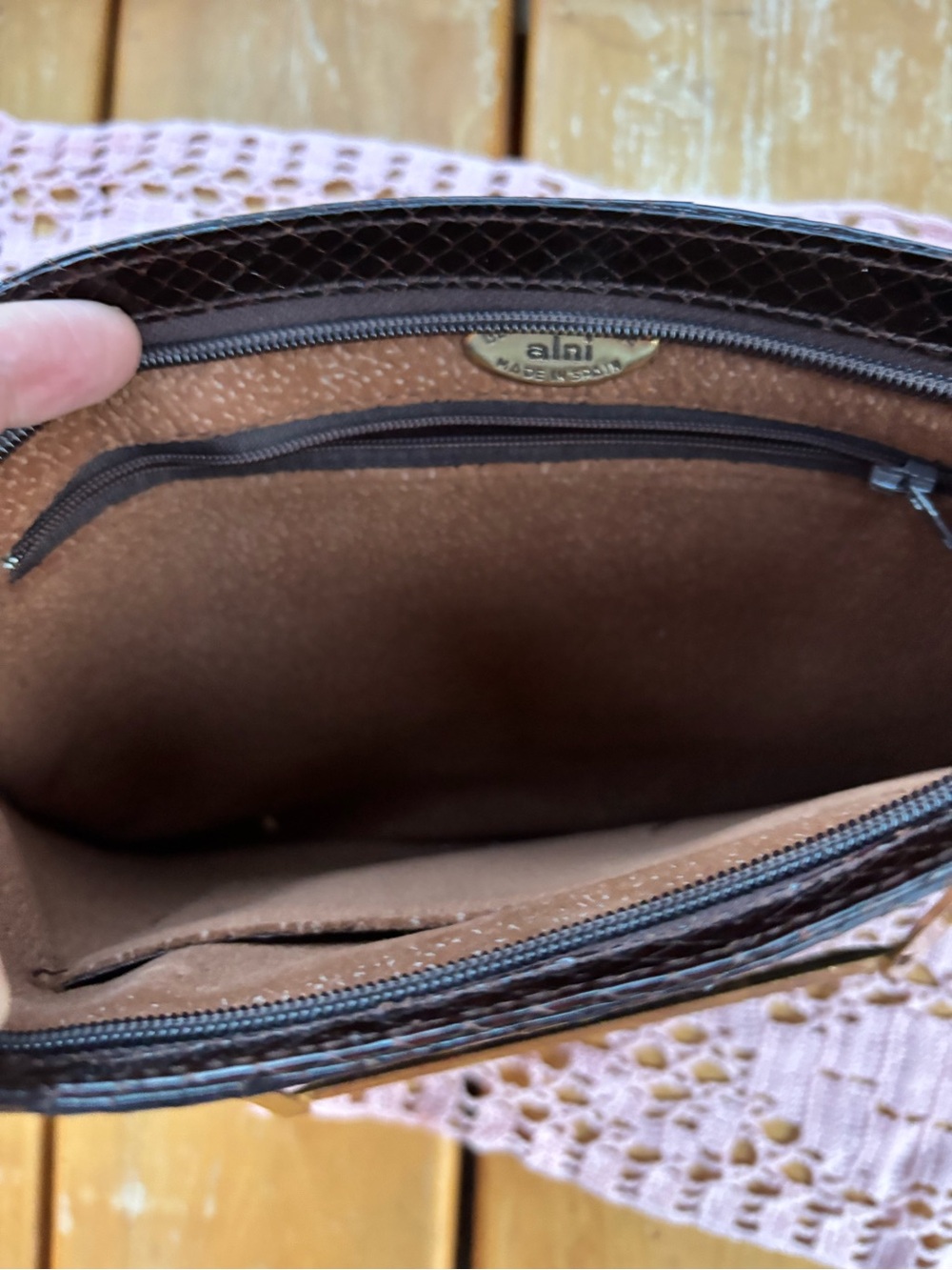 Vintage ALNI Spain Genuine Python Skin Leather Clutch / Evening Bag - Rare - Picture 5 of 9